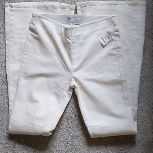 NWT -Cream Free People Wide Leg Pants
